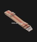 Strap Guy MN-SND-RED2-19A Sand Nylon 2 Red Stripes Silver Folding Clasp-0