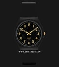 Swatch GB274 Classic Golden Tac Black Dial Black Silicone Strap-0