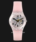 Swatch GP158 Pink Board Transparent Dial Pink Silicone Strap-0