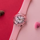 Swatch GP158 Pink Board Transparent Dial Pink Silicone Strap-3