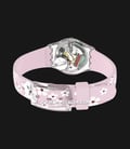 Swatch LP156 Minou Minou Pink Dial Light Pink With Three White Cats Silicone Strap-2