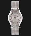 Swatch SFE109M Sky Net Sun Brushed Silver Dial Mesh Strap-0