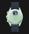Swatch X Omega Bioceramic Moonswatch SO33G100 Speedmaster Blue Dial Blue Velcro Strap-2