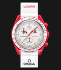 Swatch X Omega Bioceramic Moonswatch SO33R100 Speedmaster White Dial White Velcro Strap-0