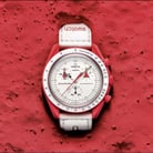 Swatch X Omega Bioceramic Moonswatch SO33R100 Speedmaster White Dial White Velcro Strap-4