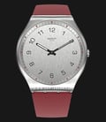 Swatch Skin SS07S105 Rouge Men Grey Dial Red Rubber Strap-0