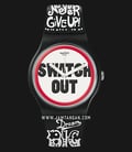 Swatch Originals SUOB160 Swatch Out White Dial Black Motif Rubber Strap-0