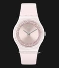 Swatch Originals SUOP110 Pinksparkles Pink Sunray Dial Soft Pink Rubber Strap-0