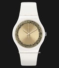 Swatch SUOW168 Sparklelightening Men Gold Dial White Rubber Strap-0