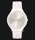 Swatch Skin SVOW102 Skindentelle Silver Dial Dual Tone Pattern Rubber Strap-0