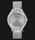 Swatch Skinsparkly SVUK103M Sun Brushed Grey Dial Stainless Steel Mesh Strap-0