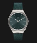 Swatch Skin SYXS121 Petrol Men Green Dial Green Leather Strap-0