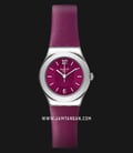 Swatch YSS330 Justwine Ladies Purple Dial Purple Leather Strap-0