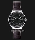 Swatch Irony YWS400 Trueville Black Dial Brown Leather Strap-0