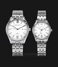 SWISS NAVY 6813MSSWH_6813LSSWH Classic Steel Couple White Dial Stainless Steel Strap-0