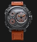 SWISS NAVY 6824MABORBN Man Chronograph Black Dial Brown Leather Strap-0