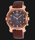 SWISS NAVY 8309MRGBNBN Man Chronograph Brown Pattern Dial Rose-gold Case Brown Leather Strap-0