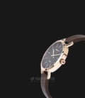 SWISS NAVY 8334LRGBKBN Ladies Black Dial Rose Gold Case Brown Leather Strap-1