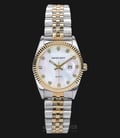 SWISS NAVY 8348LTGGPWH Ladies White Mother of Pearl Dial Dual Tone Stainless Steel Strap-0