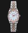 SWISS NAVY 8348LTGRGWH Ladies White Mother of Pearl Dial Dual Tone Stainless Steel Strap-0