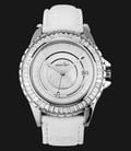SWISS NAVY 8561LSSWH Ladies White Dial Stainless Steel Case White Leather Strap-0