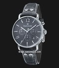 Thomas Earnshaw ES-8001-07 Investigator Chronograph Black Dial Grey Leather Strap-0