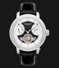 Thomas Earnshaw Longcase ES-8184-01 Automatic Open Heart Panther Black Dial Black Leather Strap-0