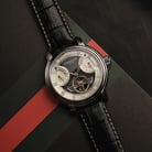 Thomas Earnshaw Longcase ES-8184-01 Automatic Open Heart Panther Black Dial Black Leather Strap-2