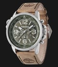 Timberland TBL.13910JS/19 Green Dial Brown Leather Strap-0