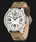 Timberland TBL.14247JS/07 Silver Beige Dial Brown Leather Strap-0