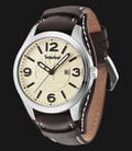 Timberland TBL.14476JS/07 Beige Dial Dark Brown Leather Strap-0