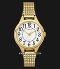 Timex C3C238 Carriage Ladies White Dial Gold Stainless Steel Strap-0