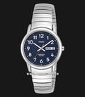 Timex Easy Reader T20031 Indiglo Blue Dial Stainless Steel Strap-0