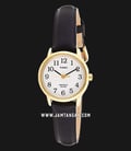 Timex Easy Reader T20433 Indiglo White Dial Black Leather Strap-0