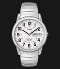 Timex Easy Reader T20461 Indiglo White Dial Stainless Steel Strap-0