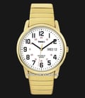 Timex Easy Reader T20471 Indiglo White Dial Gold Stainless Steel Strap-0