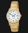 Timex Easy Reader T2H301 Indiglo White Dial Gold Stainless Steel Strap-0