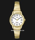 Timex Easy Reader T2H351 Indiglo White Dial Gold Stainless Steel Strap-0