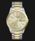 Timex South Street T2M935 Indiglo Gold Dial Dual Tone Stainless Steel Strap-0