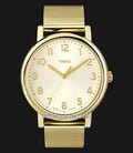 Timex Easy Reader T2N598 Indiglo Biege Dial Gold Stainless Steel Strap-0