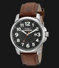 Timex Expedition Metal Field T44921 Indiglo Black Dial Brown Leather Strap-0