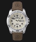 Timex Expedition T46681 Rugged Metal Cream Dial Brown Leather Strap-0