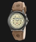 Timex Expedition Metal Field T47012 Indiglo Taupe Dial Brown Leather Strap-0
