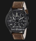 Timex Expedition T49905 Chronograph Black Dial Brown Leather Strap-0