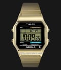 Timex Classic T78677 Indiglo Digital Dial Gold Stainless Steel Strap-0
