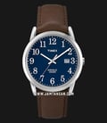 Timex Easy Reader TW2P75900 Indiglo Blue Dial Brown Leather Strap-0