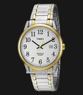 Timex Easy Reader TW2P81400 Indiglo White Dial Dual Tone Stainless Steel Strap-0