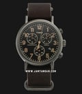 Timex TW2P85400 Weekender Chronograph Mens Black Dial Dark Brown Leather Strap-0
