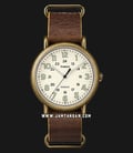 Timex TW2P85700 Weekender Mens Cream Dial Brown Leather Strap-0