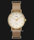 Timex TW2P98400 Weekender White Dial Tan Leather Strap-0